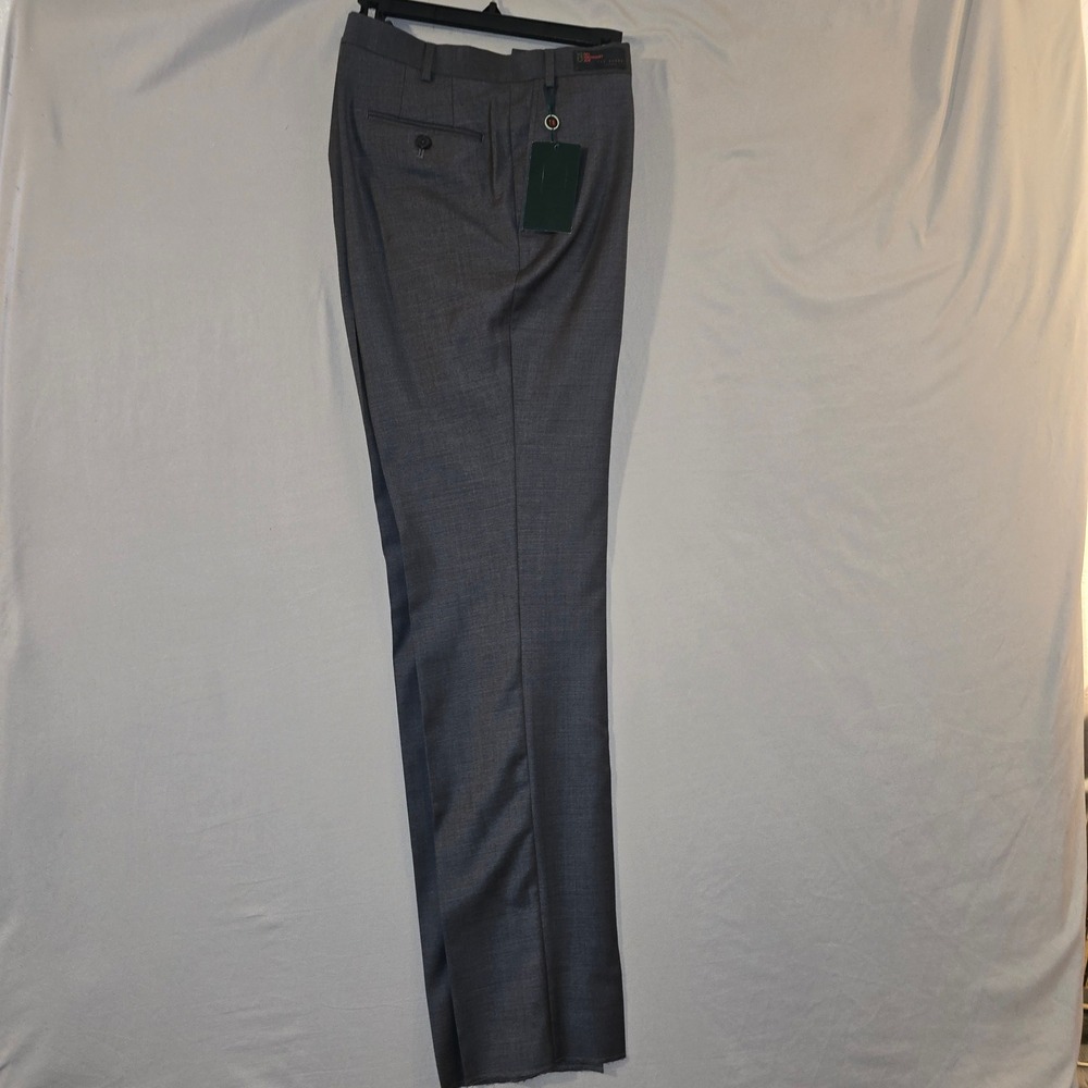 Ted Baker Joey Pant 40R Mens Charcoal Grey 100% Wool Dress Pants NWT Unhemmed